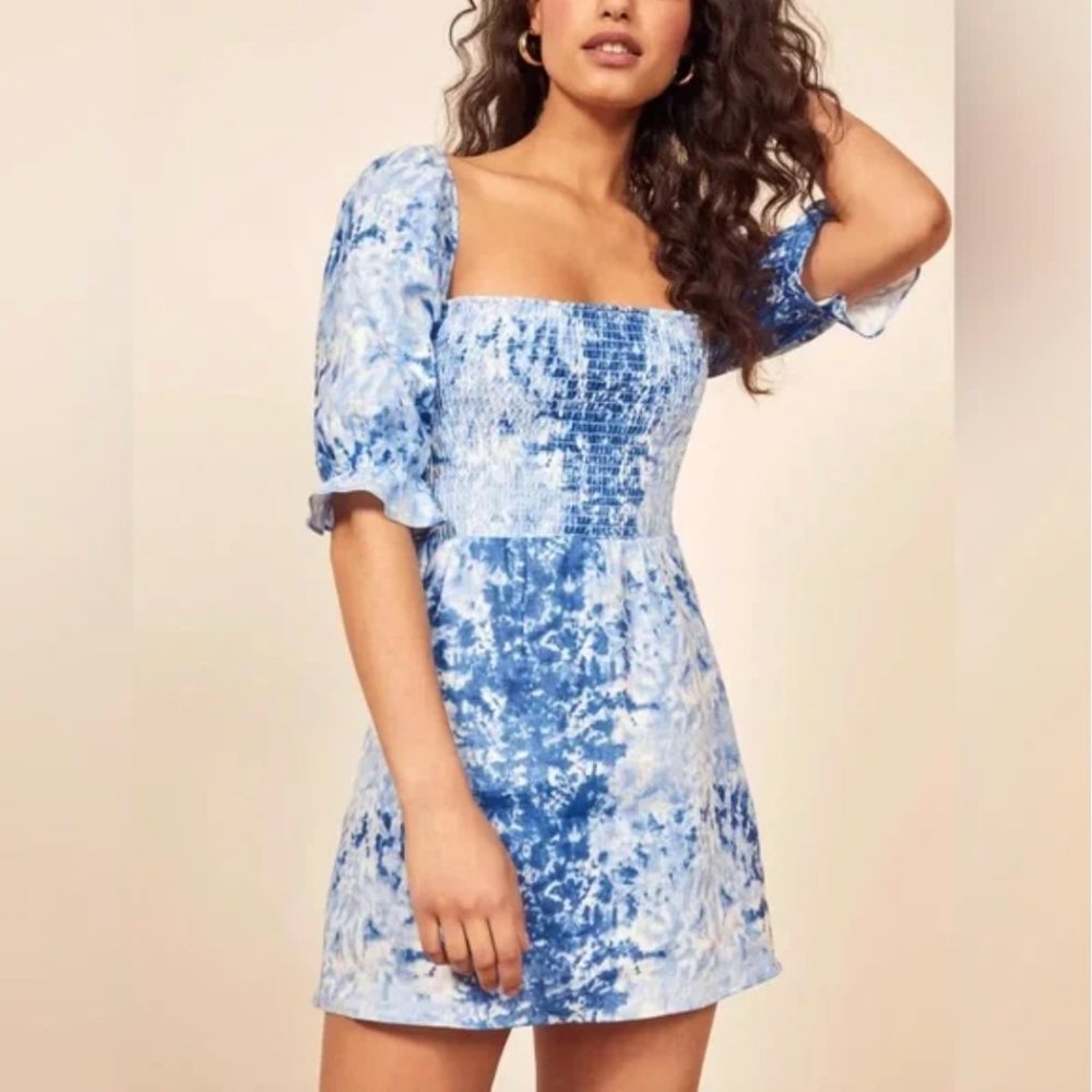 Reformation - Tie Dye Linen Mini Dress - Small